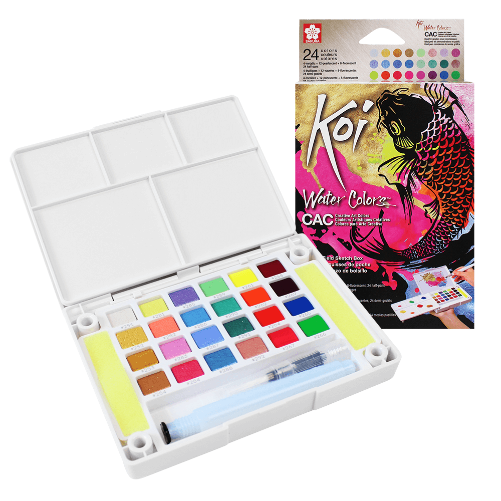 Aquarela em Pastilha KOI Sakura 24 Cores